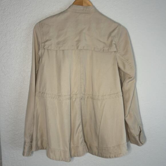 Urban Outfitters Silence+Noise Tencel Khaki Tan Jacket Baggy Boho Neutral Pocket - Picture 6 of 10